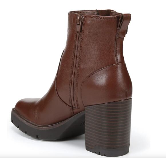 Naturalizer Wilde Leather Buckle Lug Sole Waterproof Boots | Sz 9, Brown NEW - Picture 4 of 7